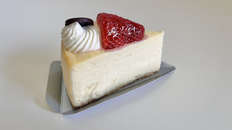 Cheesecake slice on a table