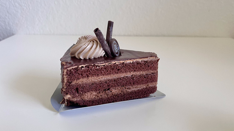 Slice of Ganache Cream on a table