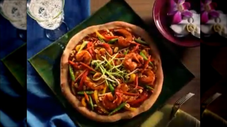 Commercial still Thai shrimp pizza