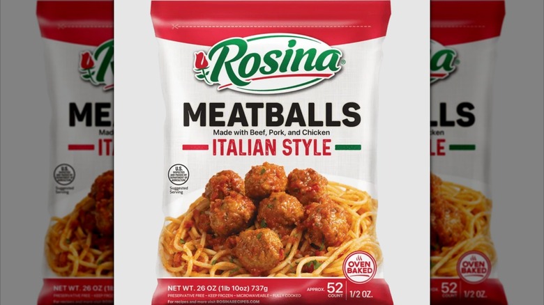 Rosina meatballs against white background, mirrored image