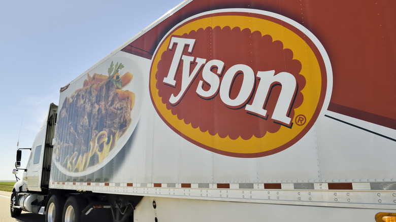 The side of a large Tyson Foods truck