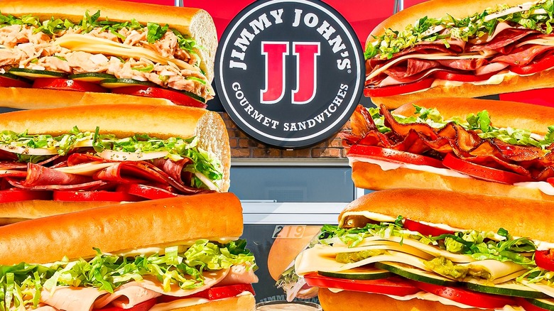 Variety of Jimmy John's sandwiches