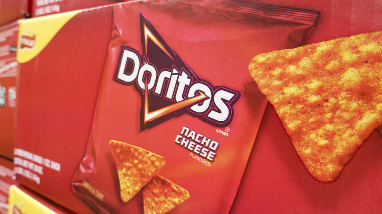 Box of Doritos snack packs