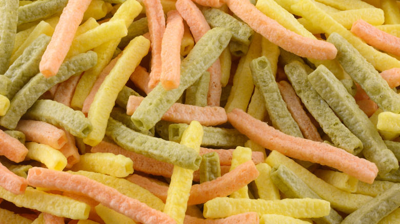 Veggies straws in a pile