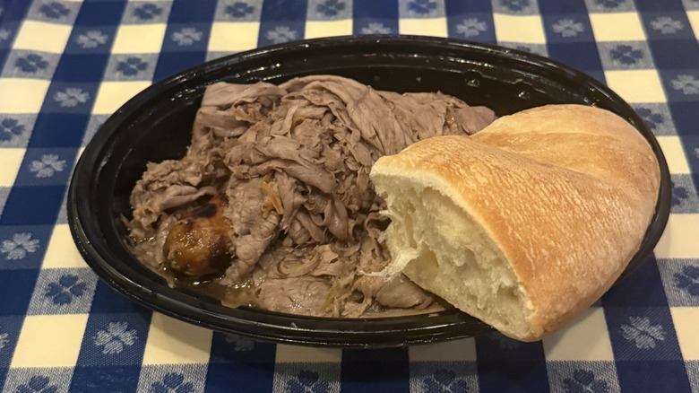 Portillo's Chicago Combo Bowl with piece of bread.