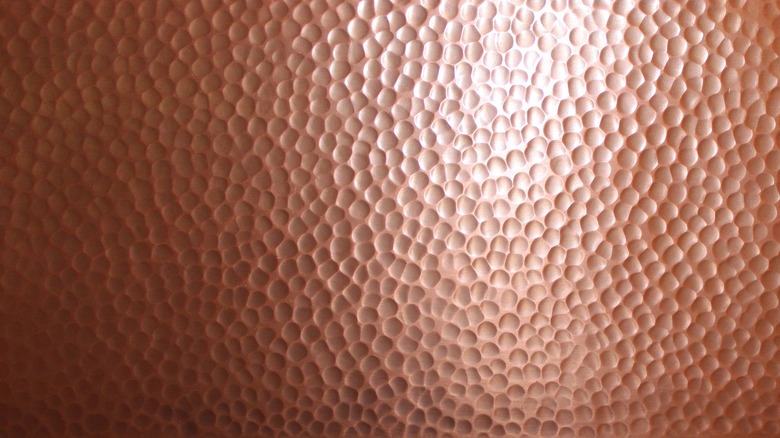 Shiny hammered copper texture