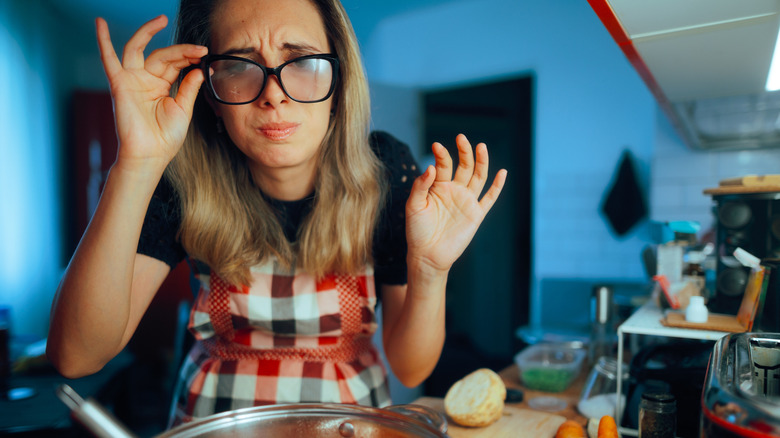 Woman about outcome of dish