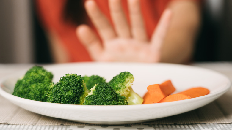 Boring broccoli and carrots on a plate