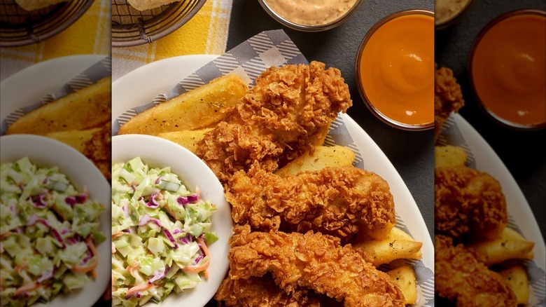 A Cracker Barrel menu with chicken and pancakes