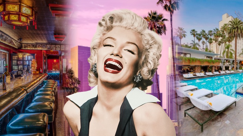 Marilyn Monroe, bar counter, pool