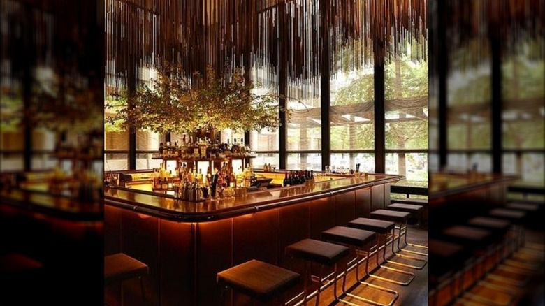 A view of an empty bar at The Grill New York