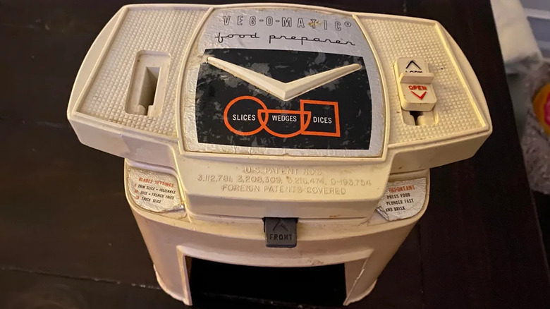 Veg-o-matic on dark surface