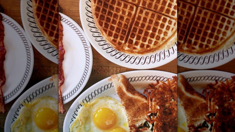 Waffle House All-Star Special on three plates