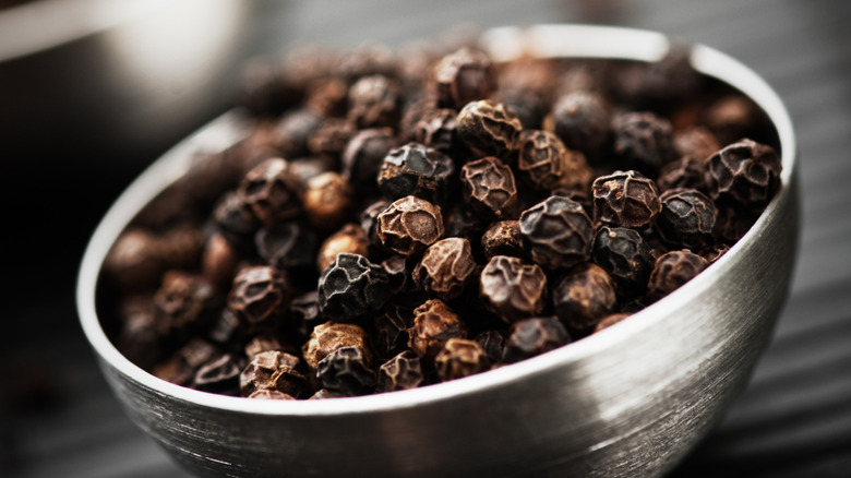 Fresh black peppercorns