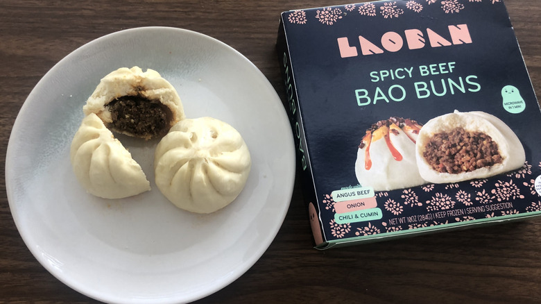Laoban spicy beef bao buns on a plate