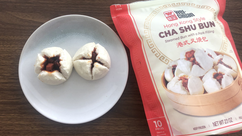 Wei Chuan Hong Kong style cha shu buns on a plate