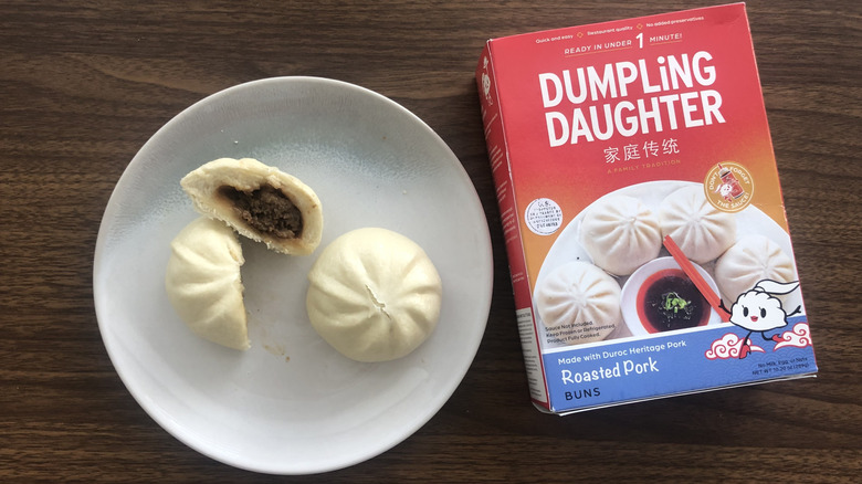 Dumpling Daughter roasted pork bao buns on a plate