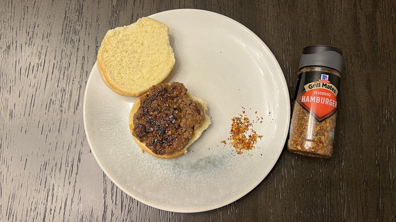 McCormick Grill Mates Hamburger Seasoning on burger slider.