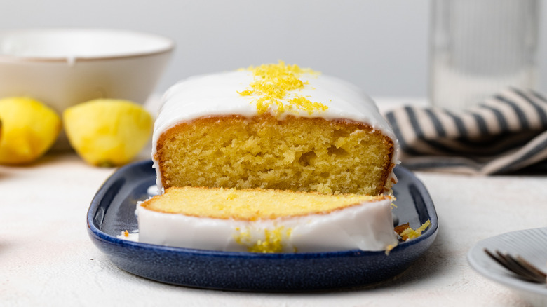 Sliced lemon buttermilk pound cake 