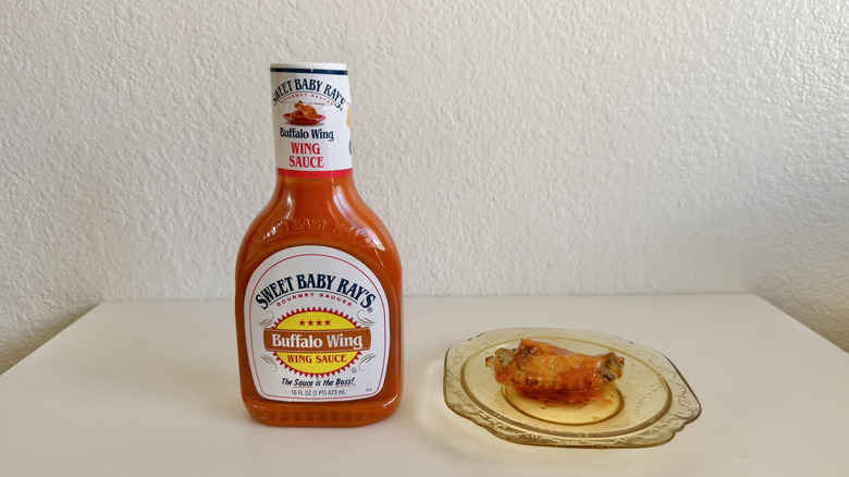 Buffalo Wing Sauce bottle with chicken wing