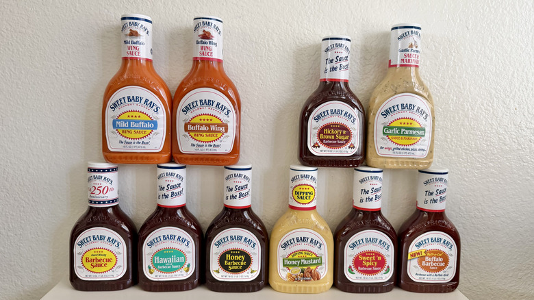 Sweet Baby Ray's sauces on a table