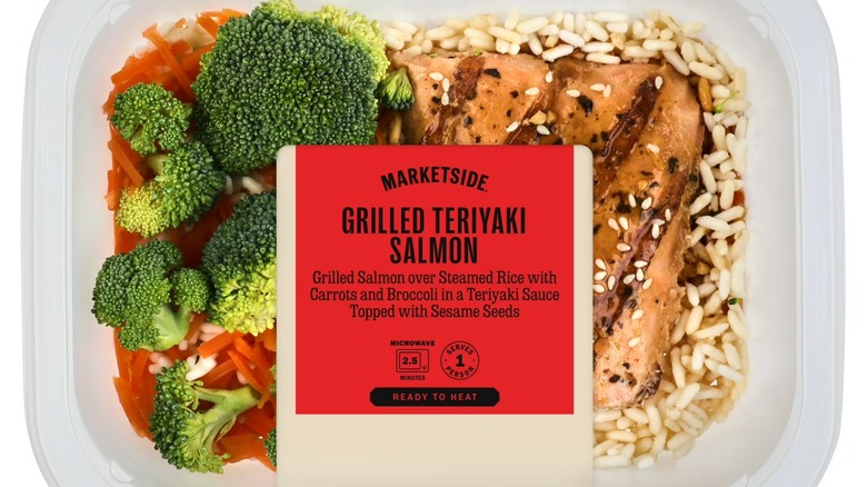 Package of ready-to-heat Marketside grilled teriyaki salmon