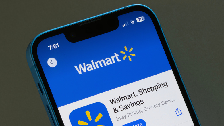 Walmart app displayed on the screen of a smartphone