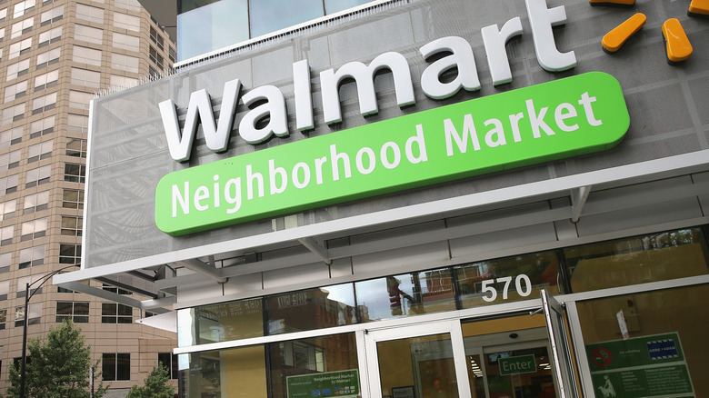 Walmart Neighborhood Market on a busy city street corner