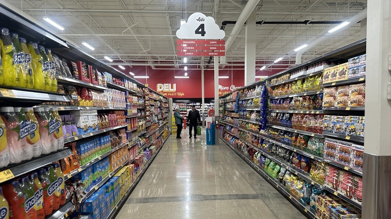 Inside of Grocery Outlet store aisle