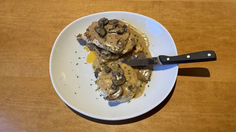 Plate of Stuffed chicken Marsala