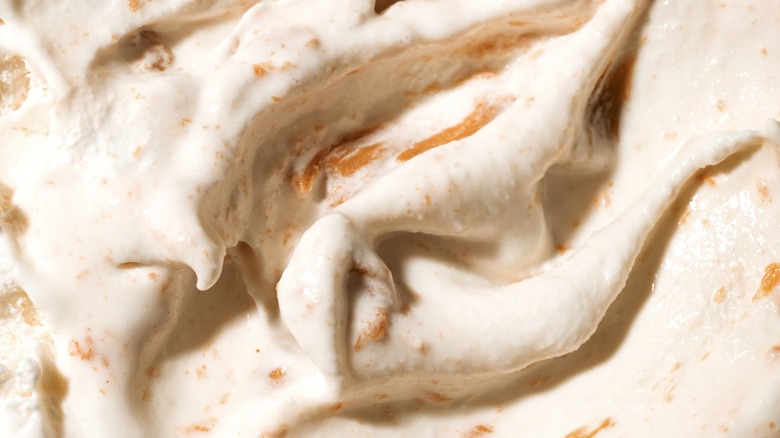 Close-up of vanilla ice cream with cookie pieces