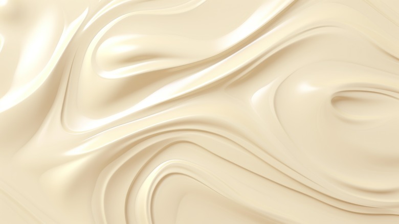 Close up of ripples in vanilla ice cream