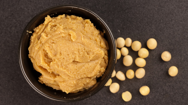 Bowl of light miso paste