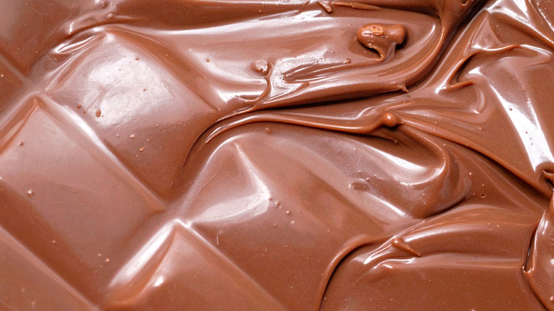 Partially melted milk chocolate bar