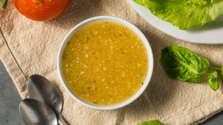 A bowl of homemade Italian dressing