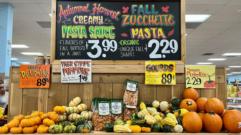 Fall seasonal display at Trader Joe's