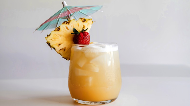 Mai tai with paper umbrella garnish