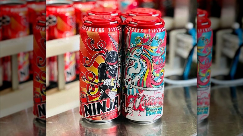 A 4-pack of Ninja vs. Unicorn beer