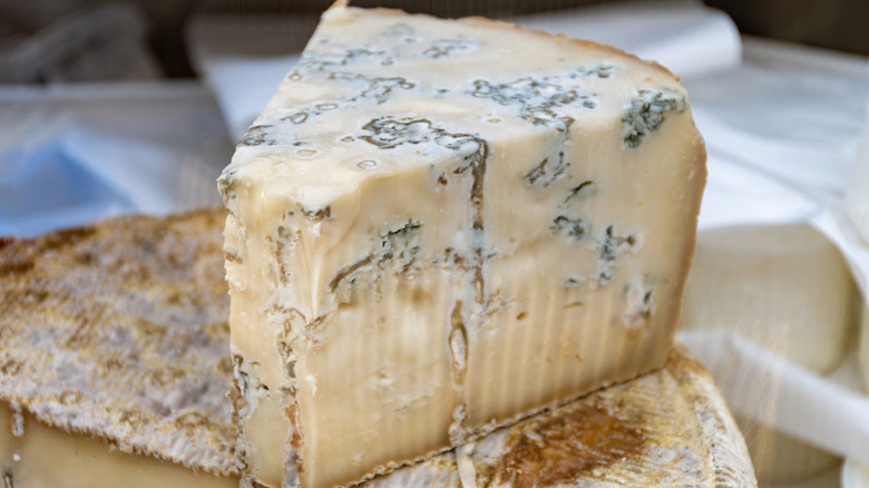 Large wedge of gorgonzola