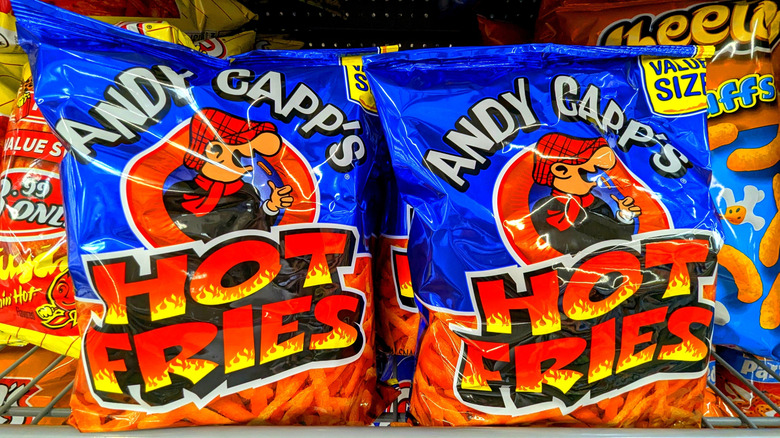 Two bags of Andy Capp's Hot Fries