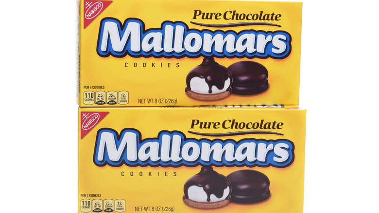 Two boxes of Mallomars stacked.