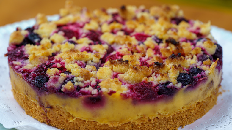 A round berry and streusel kuchen