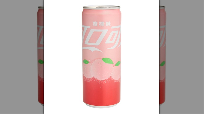 Coca-Cola Peach on a white background