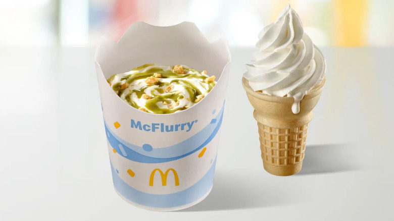 McDonald's Pistachio McFlurry and cone