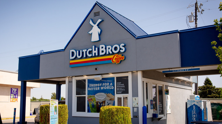The exterior of a Dutch Bros Coffee drive-thru