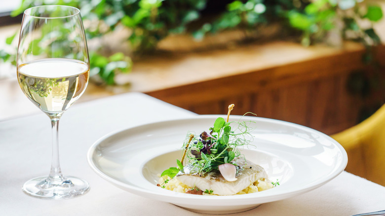 roasted white fish with herbs and white wine