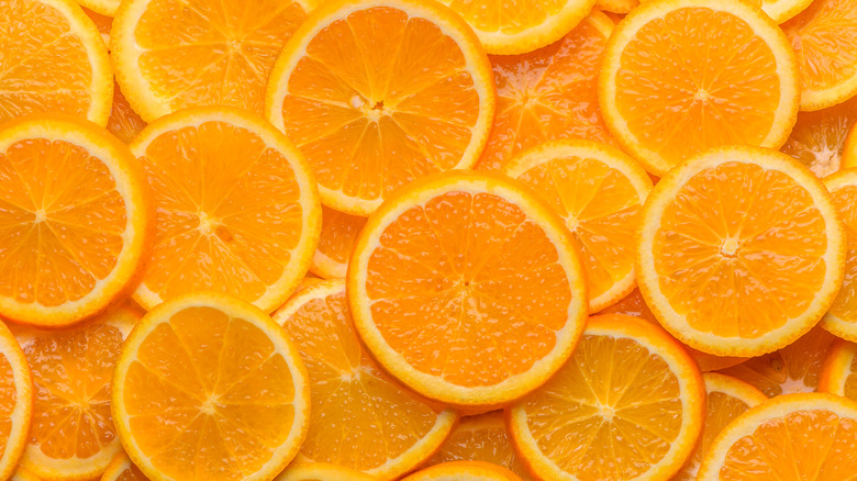 orange slices layered on top of each other