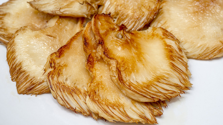 Pan fried lion's mane mushroom
