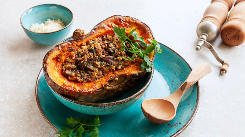 Winter squash stuffed with quinoa