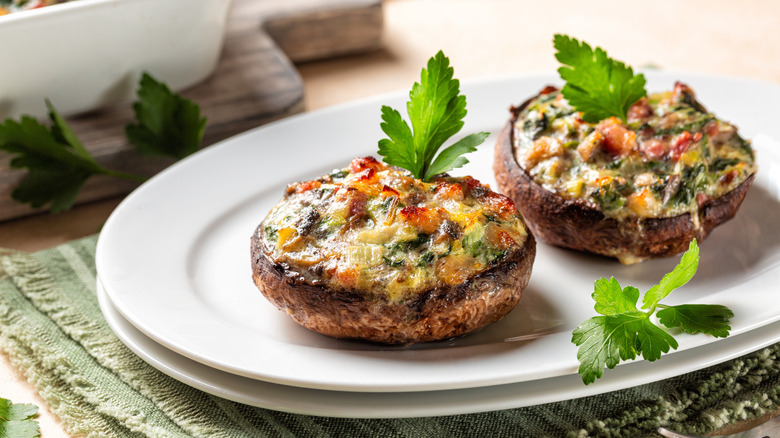 Stuffed portobello mushroom caps